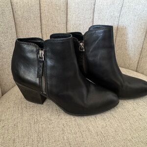 Frye Black Ankle Booties with Side Zipper